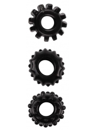 Набор из 3 черных эрекционных колец SET OF 3 COCKRINGS - Dream Toys - в Хабаровске купить с доставкой
