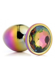 Голографическая анальная втулка с радужным кристаллом - 7,1 см. - Dream Toys - купить с доставкой в Хабаровске
