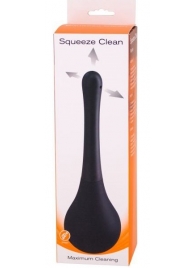Черный анальный душ SQUEEZE CLEAN с закругленным наконечником - Seven Creations - купить с доставкой в Хабаровске