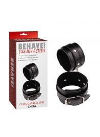 Черные оковы Classic Ankle Cuffs - Chisa - купить с доставкой в Хабаровске