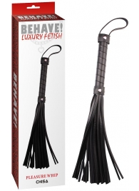 Черная многохвостая плеть Pleasure Whip - 46 см. - Chisa - купить с доставкой в Хабаровске