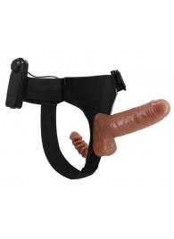 Страпон с вагинальной пробкой и вибрацией Ultra Passionate Harness - 16 см. - Baile - купить с доставкой в Хабаровске
