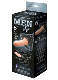 Телесный пустотелый харнесс MEN Style - 17,5 см. - LOVETOY (А-Полимер) - купить с доставкой в Хабаровске