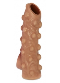 Телесная насадка с бугорками и открытой головкой Nude Sleeve M - 12 см. - KOKOS - в Хабаровске купить с доставкой