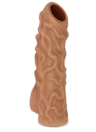 Телесная насадка с венками и открытой головкой Nude Sleeve L - 14 см. - KOKOS - в Хабаровске купить с доставкой