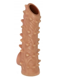 Телесная насадка с шипами и открытой головкой Nude Sleeve L - 14 см. - KOKOS - в Хабаровске купить с доставкой
