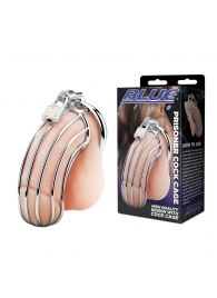 Металлическая клетка Prisoner Cock Сage с замком - BlueLine - купить с доставкой в Хабаровске