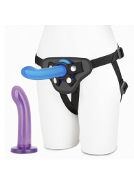 Страпон унисекс Beginners Strap-On с 2 насадками - 15 и 13 см. - Lux Fetish - купить с доставкой в Хабаровске