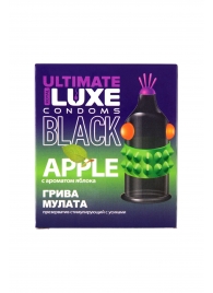 Черный стимулирующий презерватив  Грива мулата  с ароматом яблока - 1 шт. - Luxe - купить с доставкой в Хабаровске