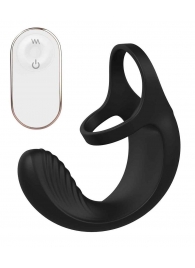 Черный анальный стимулятор с эрекционными кольцами Remote Couple Teaser - Dream Toys - в Хабаровске купить с доставкой