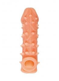 Телесная закрытая насадка с пупырышками Cock Sleeve Size L - 17,6 см. - KOKOS - в Хабаровске купить с доставкой