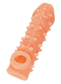 Телесная закрытая насадка с пупырышками Cock Sleeve Size L - 17,6 см. - KOKOS - в Хабаровске купить с доставкой