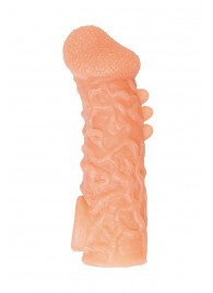 Телесная закрытая насадка с шершавой головкой Cock Sleeve Size S - 13,8 см. - KOKOS - в Хабаровске купить с доставкой