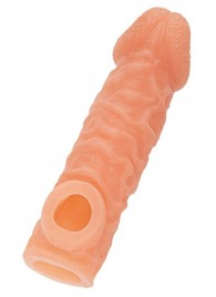 Телесная закрытая насадка с шершавой головкой Cock Sleeve Size S - 13,8 см. - KOKOS - в Хабаровске купить с доставкой