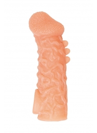 Телесная закрытая насадка с шершавой головкой Cock Sleeve Size M - 15,6 см. - KOKOS - в Хабаровске купить с доставкой