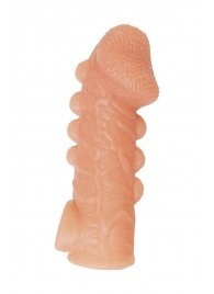Телесная закрытая насадка с шишечками Cock Sleeve Size M - 15,6 см. - KOKOS - в Хабаровске купить с доставкой