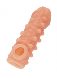 Телесная закрытая насадка с шариками Cock Sleeve Size S - 13,8 см. - KOKOS - в Хабаровске купить с доставкой
