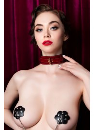 Красный ошейник из лакированного материала - ToyFa - купить с доставкой в Хабаровске