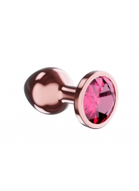 Пробка цвета розового золота с малиновым кристаллом Diamond Ruby Shine S - 7,2 см. - Lola Games - купить с доставкой в Хабаровске