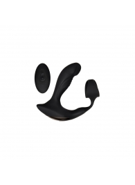 Черный вибромассажер простаты с эрекционным кольцом Strapped   Tapped - Zero Tolerance - в Хабаровске купить с доставкой