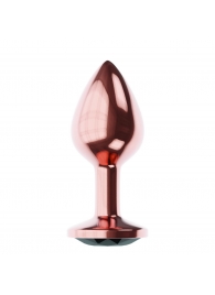 Пробка цвета розового золота с черным кристаллом Diamond Jet Shine L - 8,3 см. - Lola Games - купить с доставкой в Хабаровске