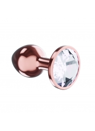 Пробка цвета розового золота с прозрачным кристаллом Diamond Moonstone Shine L - 8,3 см. - Lola Games - купить с доставкой в Хабаровске