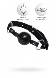 Черный кляп-шар на кожаных ремешках Anonymo - ToyFa - купить с доставкой в Хабаровске