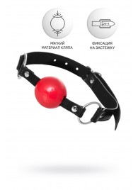 Красный кляп-шар на черных ремешках Anonymo - ToyFa - купить с доставкой в Хабаровске