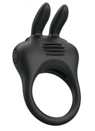 Черное эрекционное кольцо с вибрацией Davion - Baile - в Хабаровске купить с доставкой