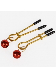 Золотистые зажимы с колокольчиками Gold - Sitabella - купить с доставкой в Хабаровске
