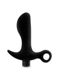 Черный анальный вибратор Silicone Vibrating Prostate Massager 01 - 10,8 см. - Blush Novelties - в Хабаровске купить с доставкой