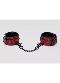 Красно-черные наручники Reversible Faux Leather Wrist Cuffs - Fifty Shades of Grey - купить с доставкой в Хабаровске