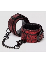 Красно-черные наручники Reversible Faux Leather Wrist Cuffs - Fifty Shades of Grey - купить с доставкой в Хабаровске
