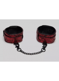 Красно-черные оковы Reversible Faux Leather Ankle Cuffs - Fifty Shades of Grey - купить с доставкой в Хабаровске