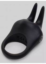 Черное эрекционное виброкольцо Sensation Rechargeable Vibrating Rabbit Love Ring - Fifty Shades of Grey - в Хабаровске купить с доставкой