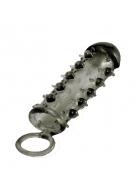 Дымчатая стимулирующая насадка с закрытой головкой SAMURAI PENIS SLEEVE BLACK - 14,5 см. - NMC - в Хабаровске купить с доставкой