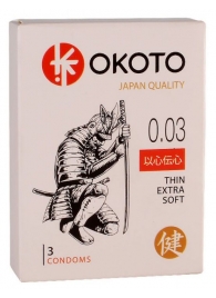 Тонкие презервативы OKOTO Thin Extra Soft - 3 шт. - Sitabella - купить с доставкой в Хабаровске