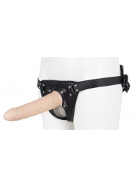 Пустотелый страпон Harness CLASSIC с бандажом - 19,5 см. - LOVETOY (А-Полимер) - купить с доставкой в Хабаровске