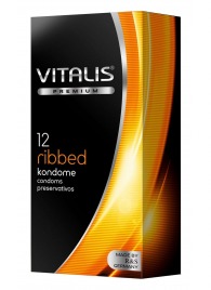 Ребристые презервативы VITALIS PREMIUM ribbed - 12 шт. - Vitalis - купить с доставкой в Хабаровске