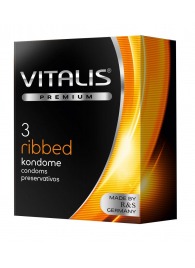 Ребристые презервативы VITALIS PREMIUM ribbed - 3 шт. - Vitalis - купить с доставкой в Хабаровске
