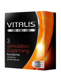 Презервативы VITALIS PREMIUM stimulation   warming с согревающим эффектом - 3 шт. - Vitalis - купить с доставкой в Хабаровске