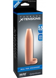 Насадка-расширитель с кольцом для подхвата мошонки Real Feel Enhancer - 14 см. - Pipedream - в Хабаровске купить с доставкой
