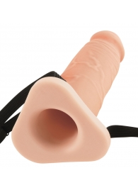 Телесный реалистичный фаллоимитатор с полостью Silicone Hollow Extension - 20 см. - Pipedream - купить с доставкой в Хабаровске