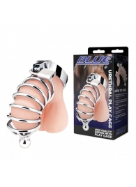 Серебристая клетка для члена Urethral Play Cage - BlueLine - купить с доставкой в Хабаровске