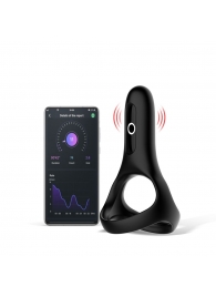 Черное виброкольцо Magic Motion Rise с подхватом мошонки - Magic Motion - в Хабаровске купить с доставкой