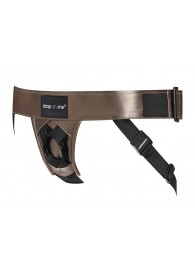 Бронзовый пояс для насадок Curious Harness - Strap-on-me - купить с доставкой в Хабаровске