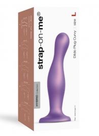 Фиолетовая насадка Strap-On-Me Dildo Plug Curvy size L - Strap-on-me - купить с доставкой в Хабаровске