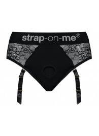 Черные трусики для насадок Diva Lingerie Harness - size M - Strap-on-me - купить с доставкой в Хабаровске