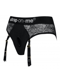Черные трусики для насадок Diva Lingerie Harness - size L - Strap-on-me - купить с доставкой в Хабаровске