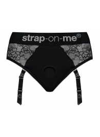 Черные трусики для насадок Diva Lingerie Harness - size L - Strap-on-me - купить с доставкой в Хабаровске